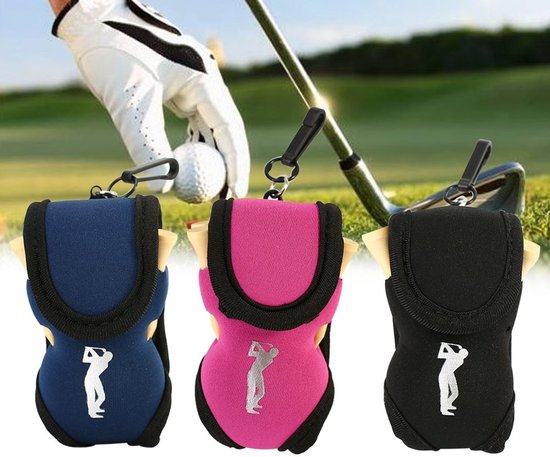 Jhubersproducts - Golfbalhouder - Golfaccessoireset - Ideaal voor golfliefhebbers - Zwart - Inclusief golfballen en tees - Perfect voor elke golfbaan van Merkloos — afbeelding 3