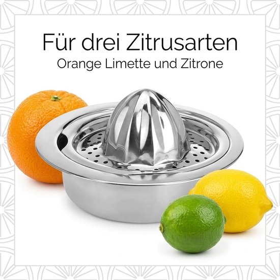 Stijlvolle Citrus Juicer met Houder - Rvs - 350 ml - Handmatig Sap — afbeelding 3