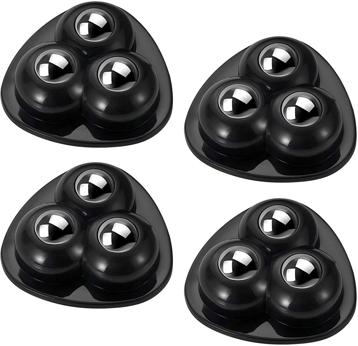 Dailygoody - 4 Stuks Zwarte Draaibare Meubelwielen - 360° Rotatie, Zelfklevend, Tot 50 kg