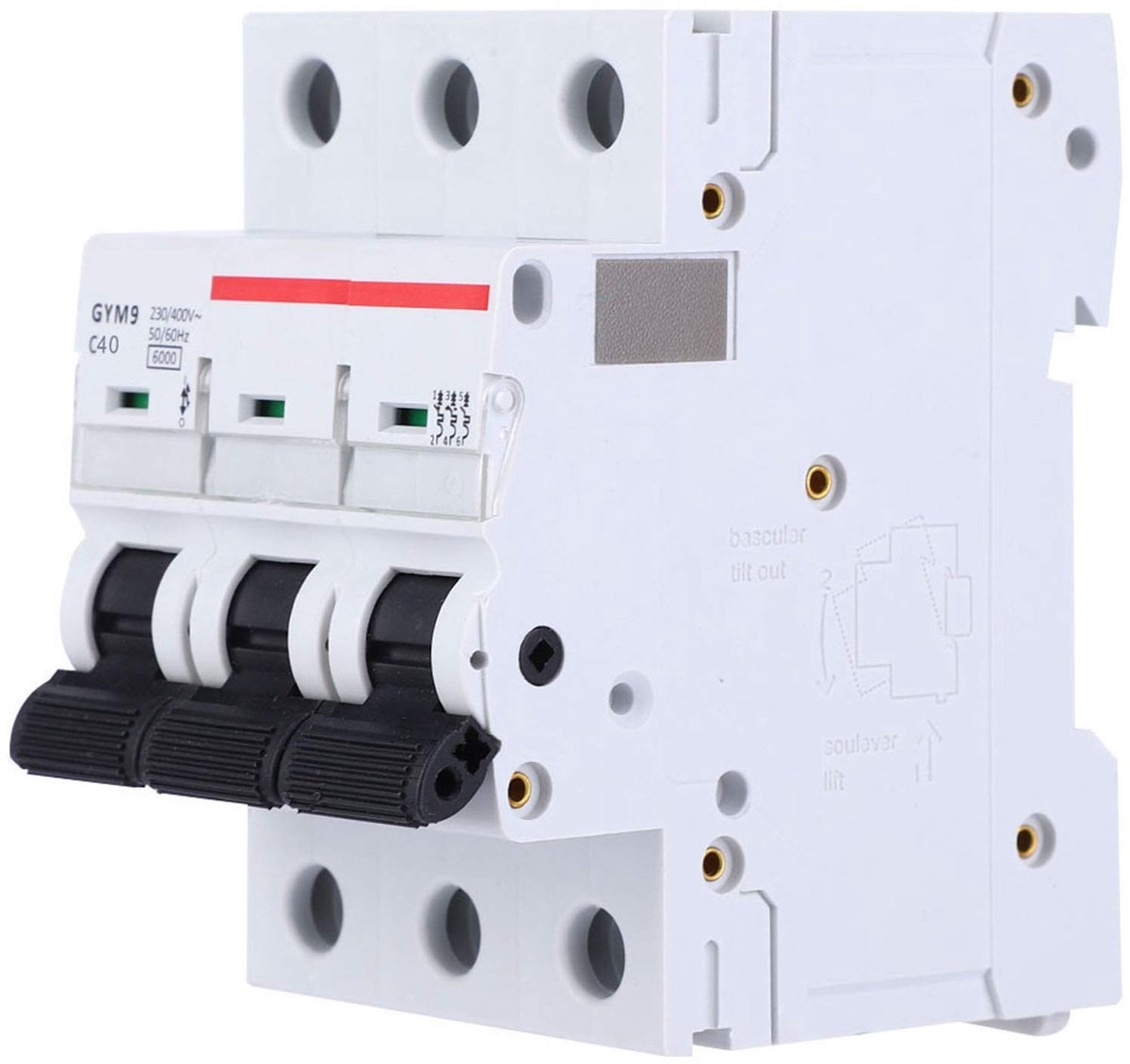 Dailygoody - GYM9-C65 3P Circuit Breaker 40A voor DIN Rail - 230/400V, IP20