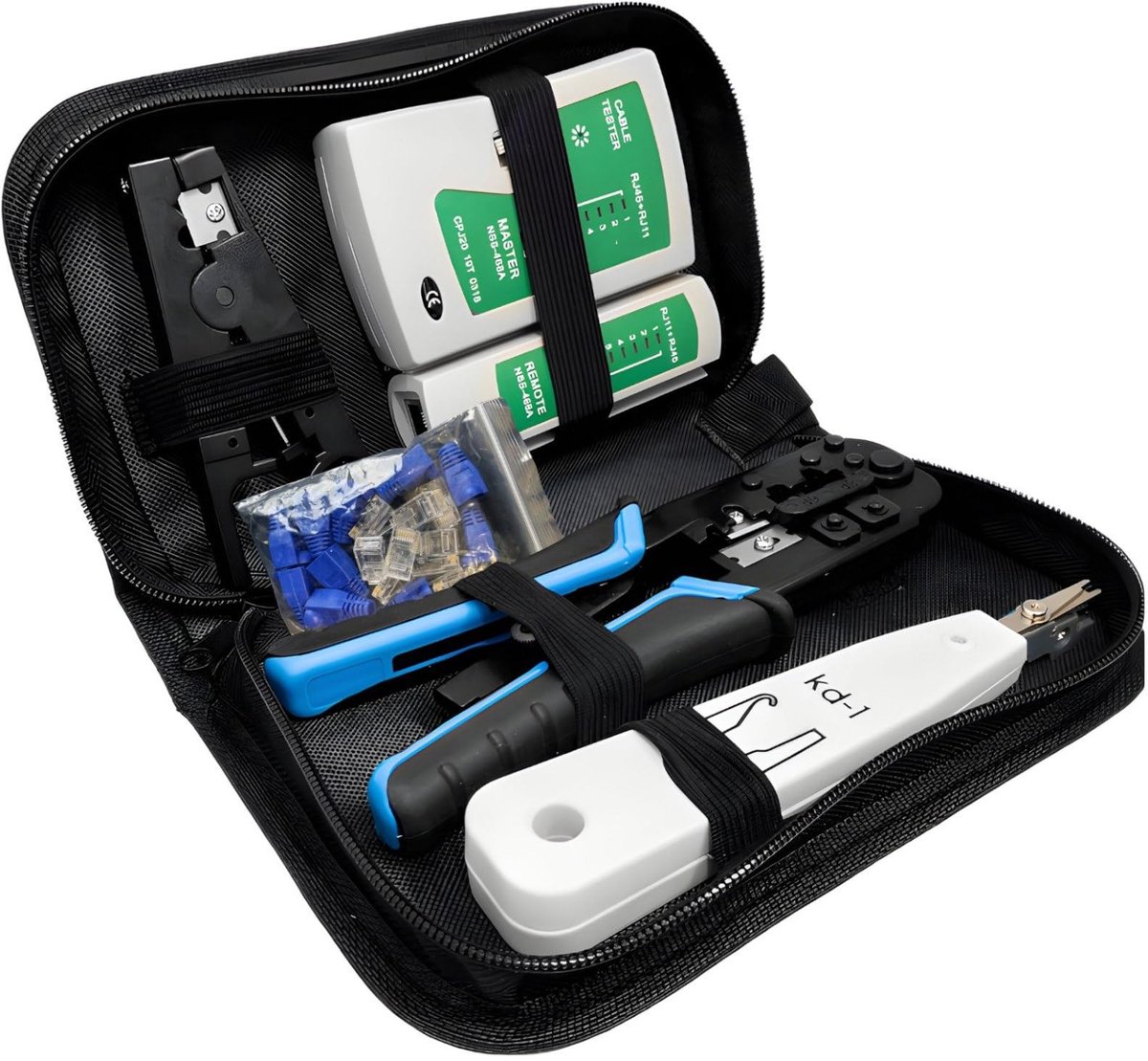 Dailygoody - 4-in-1 Netwerktool Set met Crimping Pliers en Kabeltester - RJ45, RJ11, RJ12