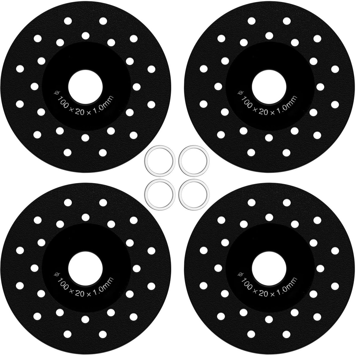 Dailygoody - Diamant Bevel Zaagbladen - 4 Stuks voor Hoekslijpers - Zwart - Perfect voor Natuursteen en Keramiek - Geschikt voor Doe-het-zelf en Profe
