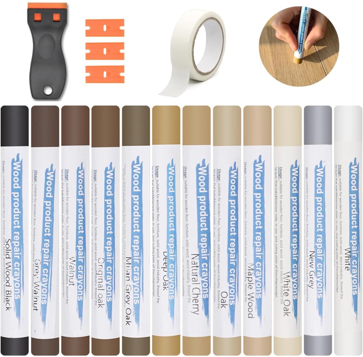 MRKK® Laminaat Reparatieset - Laminaatvuller - Vuller - Stiften Set