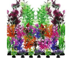 Dailygoody - Aquariumplanten - Kunstmatige Planten - Kleurrijke Decoraties - Set van 25 - Voor Huis en Kantoor - Geschikt voor Aquariums