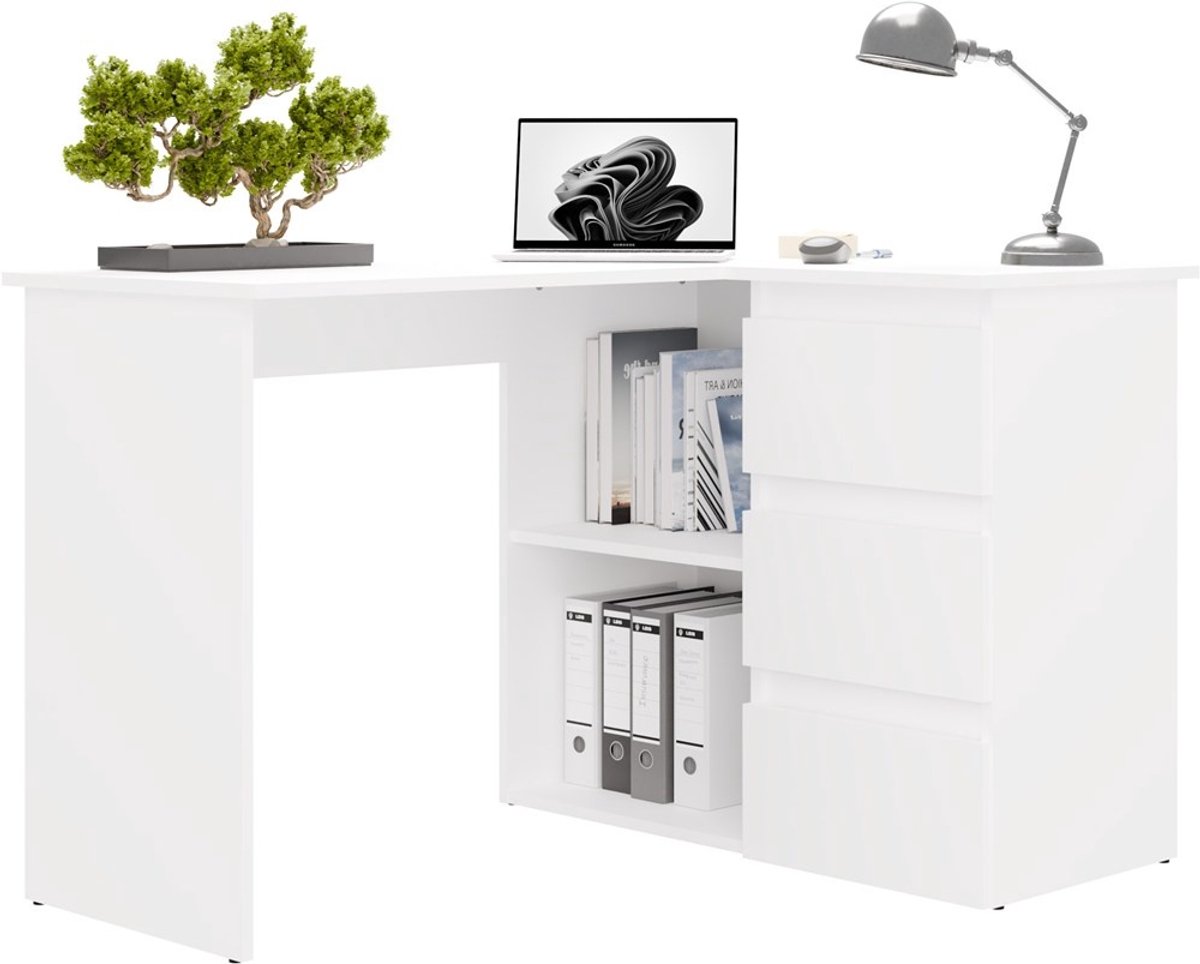 Hoekbureau nice wit rechts 3 lades Wit