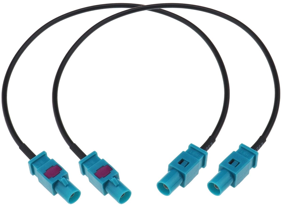 Dailygoody - Fakra Z Mannelijke Antenne Adapter Kabel - 30 CM Coaxiale Kabel - Geschikt voor GPS FM Radio - 2 Stuks - Voor Voertuigen