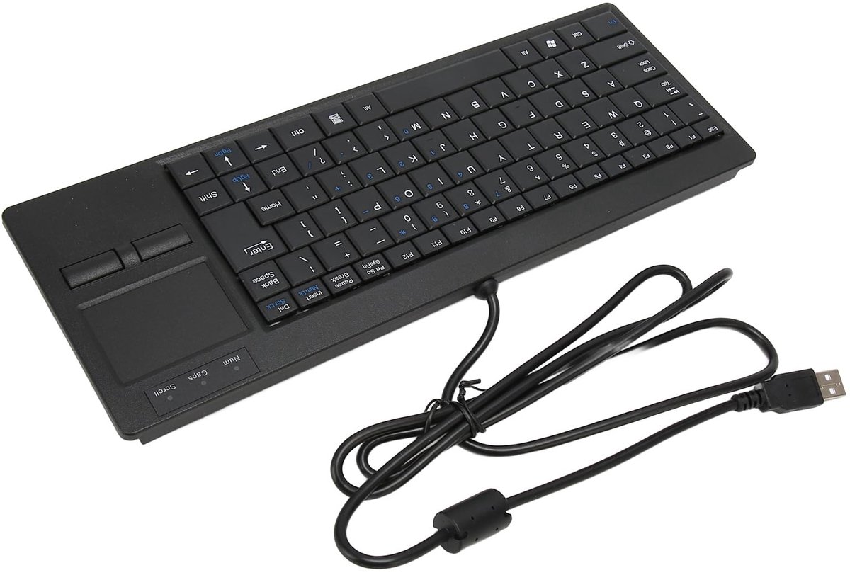 Dailygoody - Industrieel Toetsenbord - Bedraad IPC-Toetsenbord - Draagbare Schaarvoetstructuur - Compact en Lichtgewicht - Met Touchpad - Voor Profess