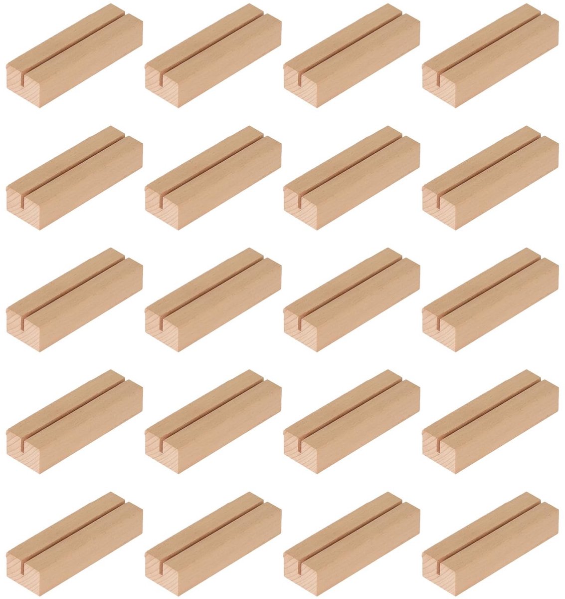 Dailygoods- Plaatskaarthouders Set van 20 - Houten Kaarthouder