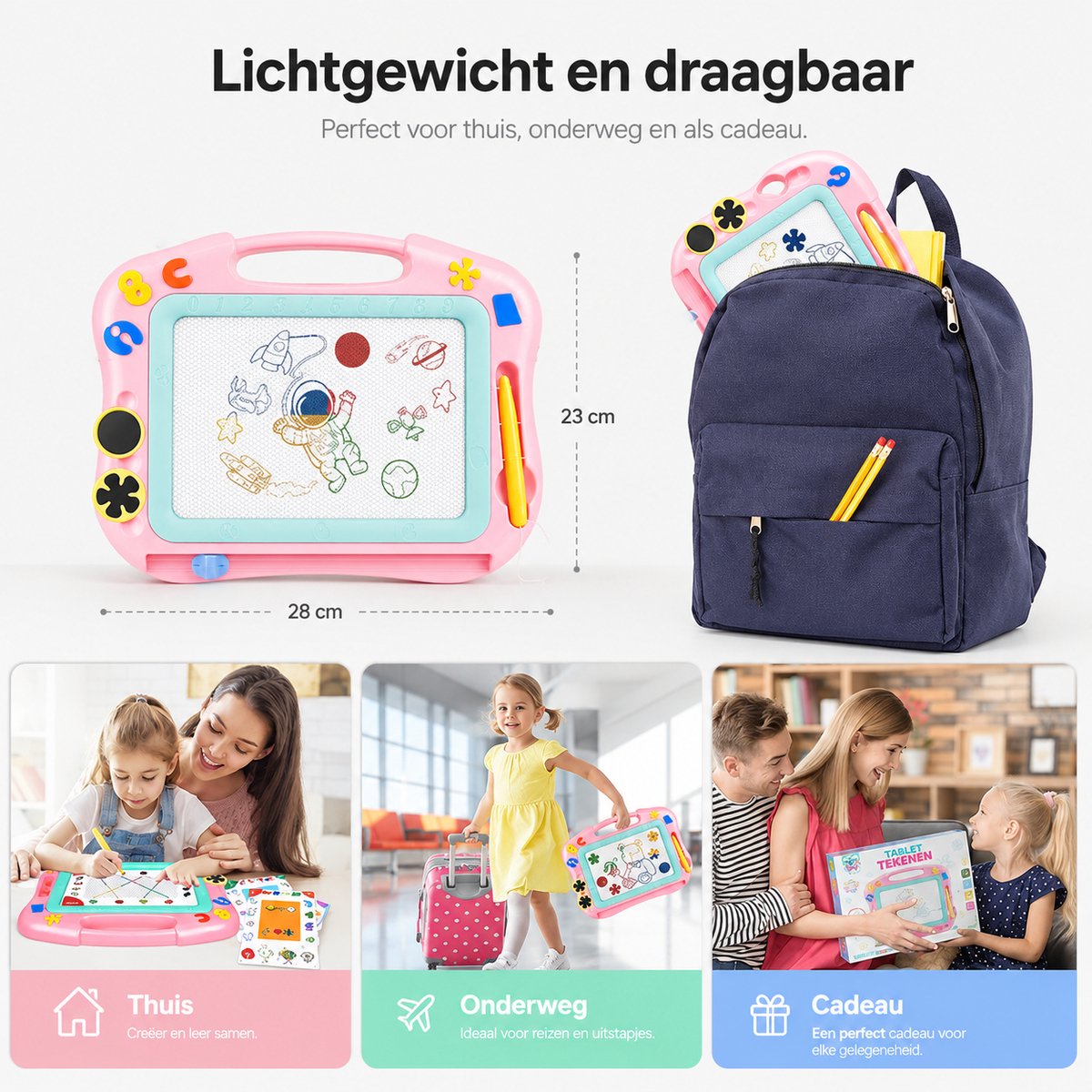 BOTC Tekenbord - Magnetisch - Kids Art - Kleuren Tekenbord - Roze — afbeelding 7