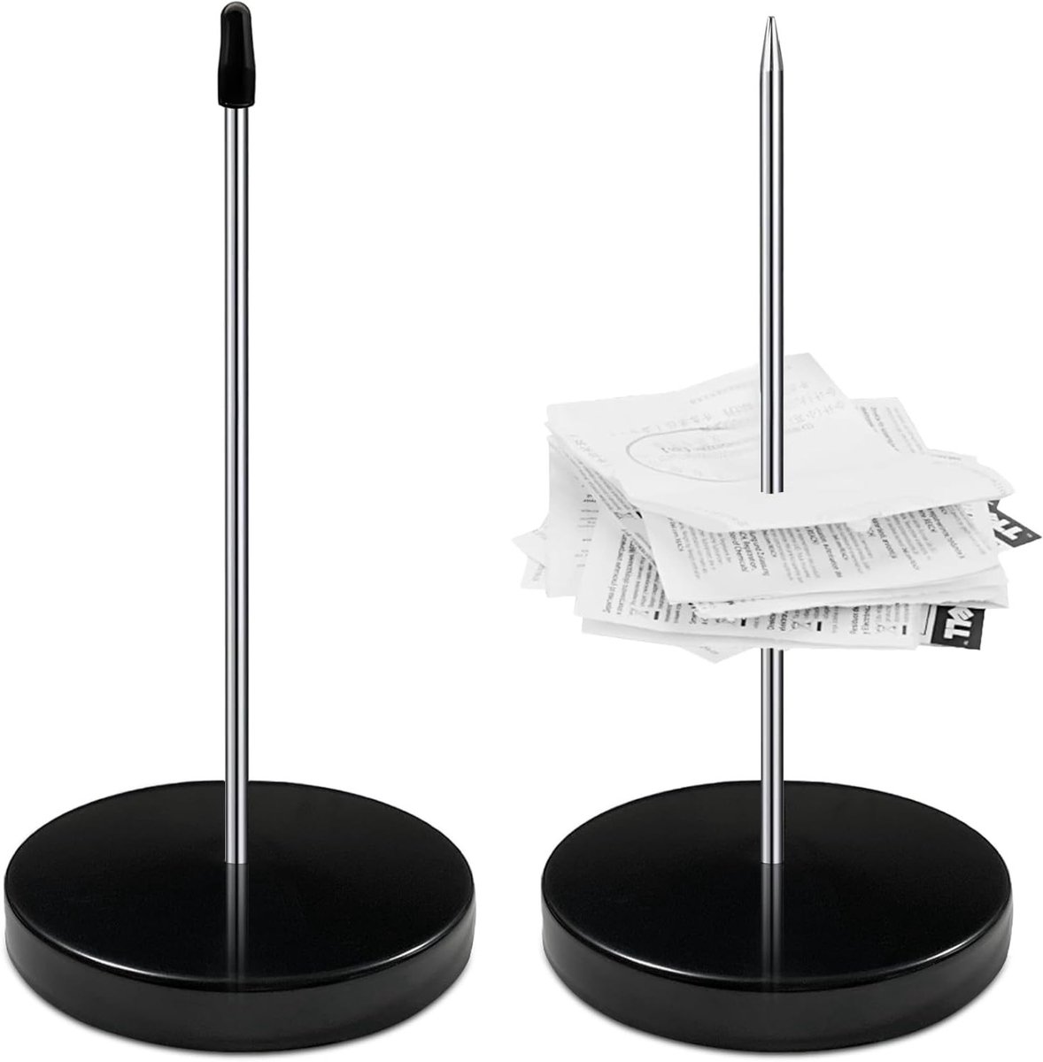 2 Stuks Bonhouders met Spike en Ronde Basis voor Restaurant, Keuken, Kantoor en Hotel - Ideaal voor Organisatie en Presentatie van Bonnen