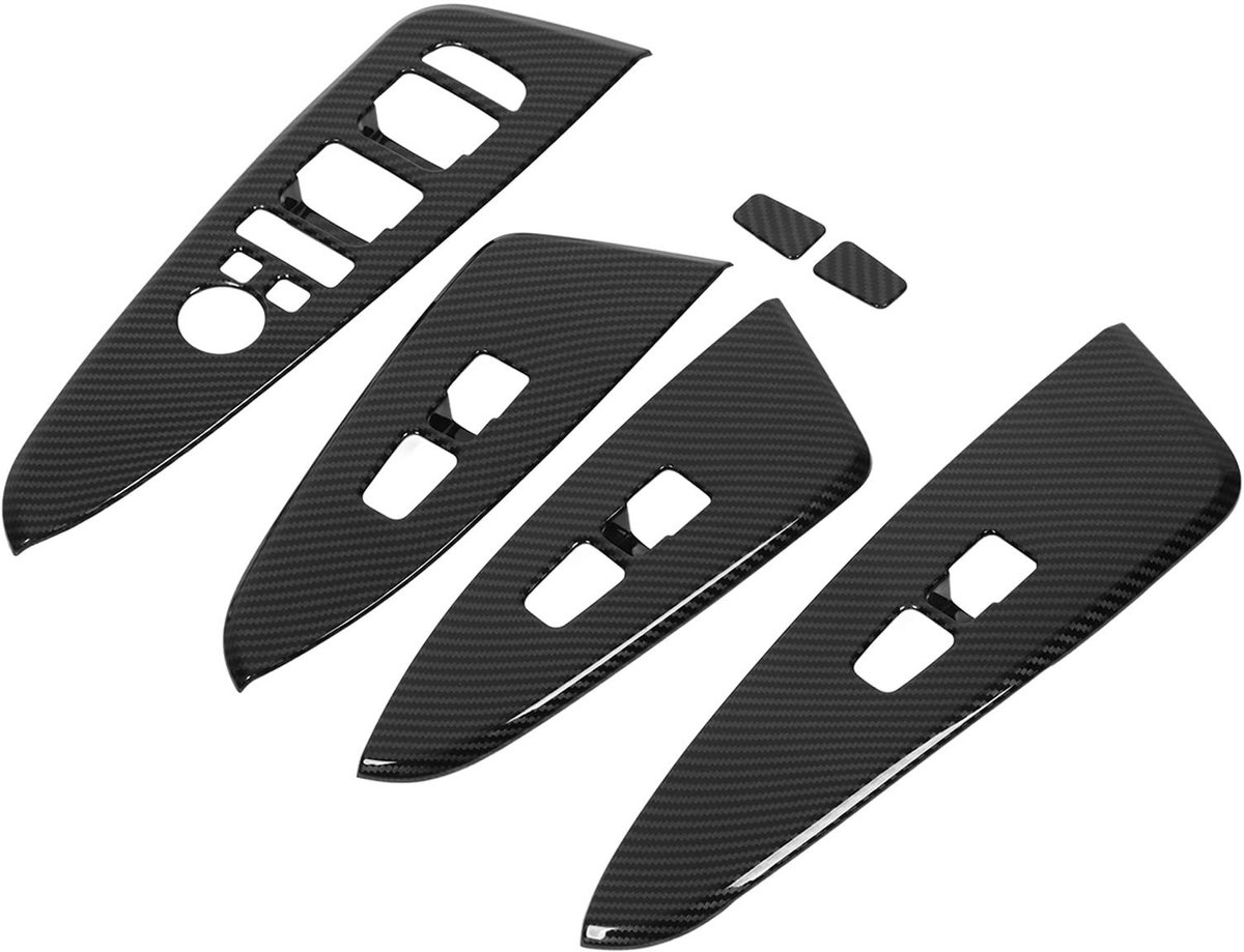 Solidchoice - Dailygoody - Carbon Fiber Raam Schakelaar Cover - Luxe Bescherming - 6Pcs - Decoratie - Geschikt voor Sportage HEV NQ5 2022+ - Zwart
