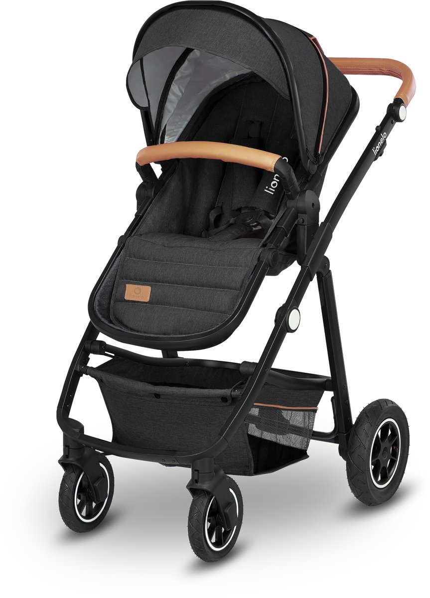 Lionelo Amber 2 in 1 - Kinderwagen - Reiswieg + Buggy - Vanaf geboorte tot 22 kg (0-4 jaar) - Luchtbanden - Volledige Vering - Comfortabel Ligmatras - Snel Inklapbaar - Luiertas - Klamboe - Regenhoes - Verschoonmatje - Wandelwagen - Baby Peuter – foto 3