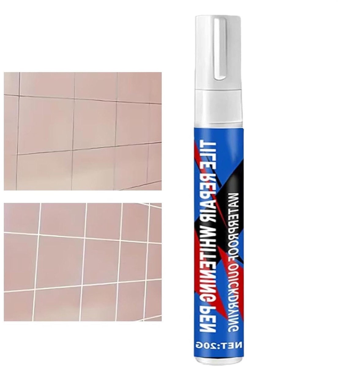 Voegenpen - Tegel reparatie - Voegen opfrissen - Waterdicht en snel - 15 x 3 x 3 cm - Wit