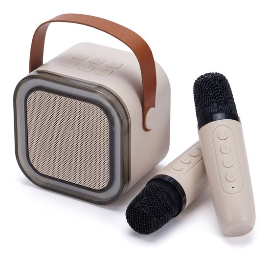 Lomera Karaoke Set met 2 Microfoons - Karaoke Machine - Karaokeset - Draadloze Microfoon en Bluetooth Speaker - Karaoke Microfoon - Party Speaker - Draagbare Speaker - Mini Karaokeset voor Kinderen en Volwassenen