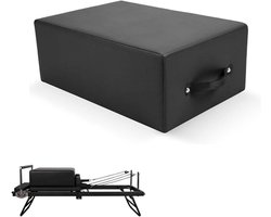 Pilates Zitbox - Reformer Box - Training Uitbreiden - Massief Houten Frame - 23.5 cm Hoog - Zwart