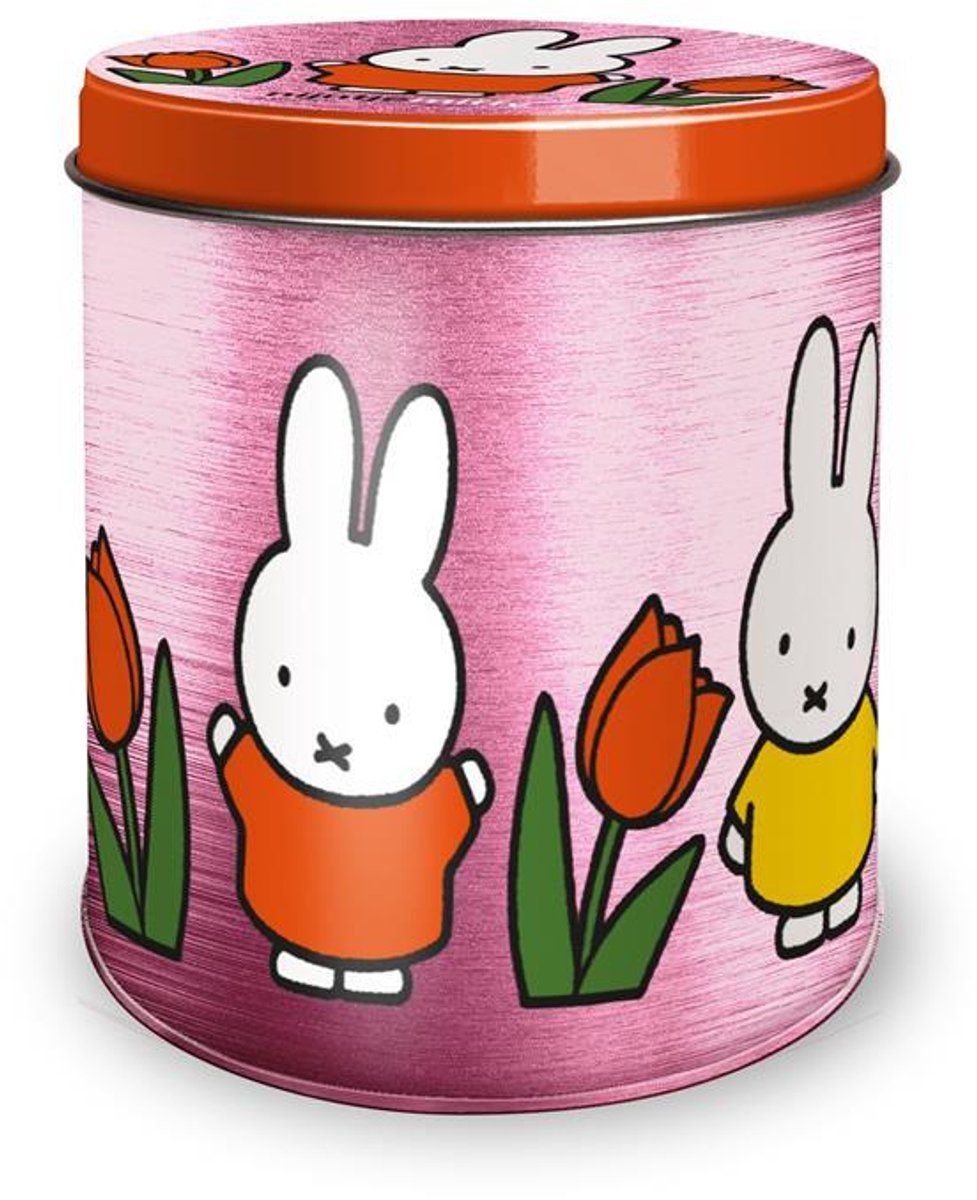 Bewaarblik Nijntje tulpen roze 10x11,5cm