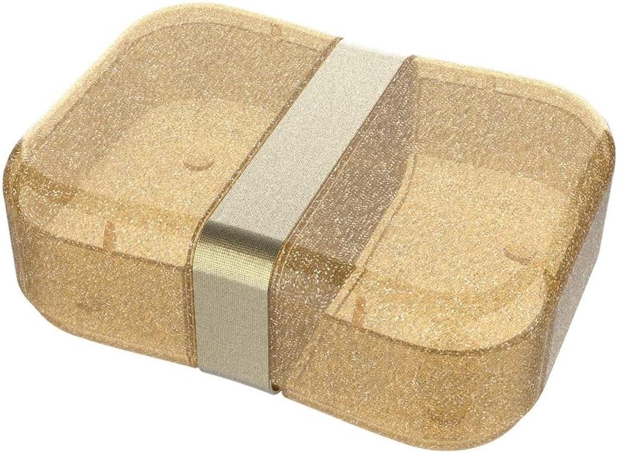 Vershouddoos - Lunchbox - Snacks bewaren - Elastische sluiting - 300 ml - Goud glitter