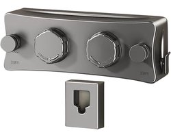 Uittrekbare Waslijn - Verstelbaar Droogrek - Ruimte Besparen - Soepel Vergrendelingsmechanisme - 7.8D x 11.4B x 7.8H cm - Grijs