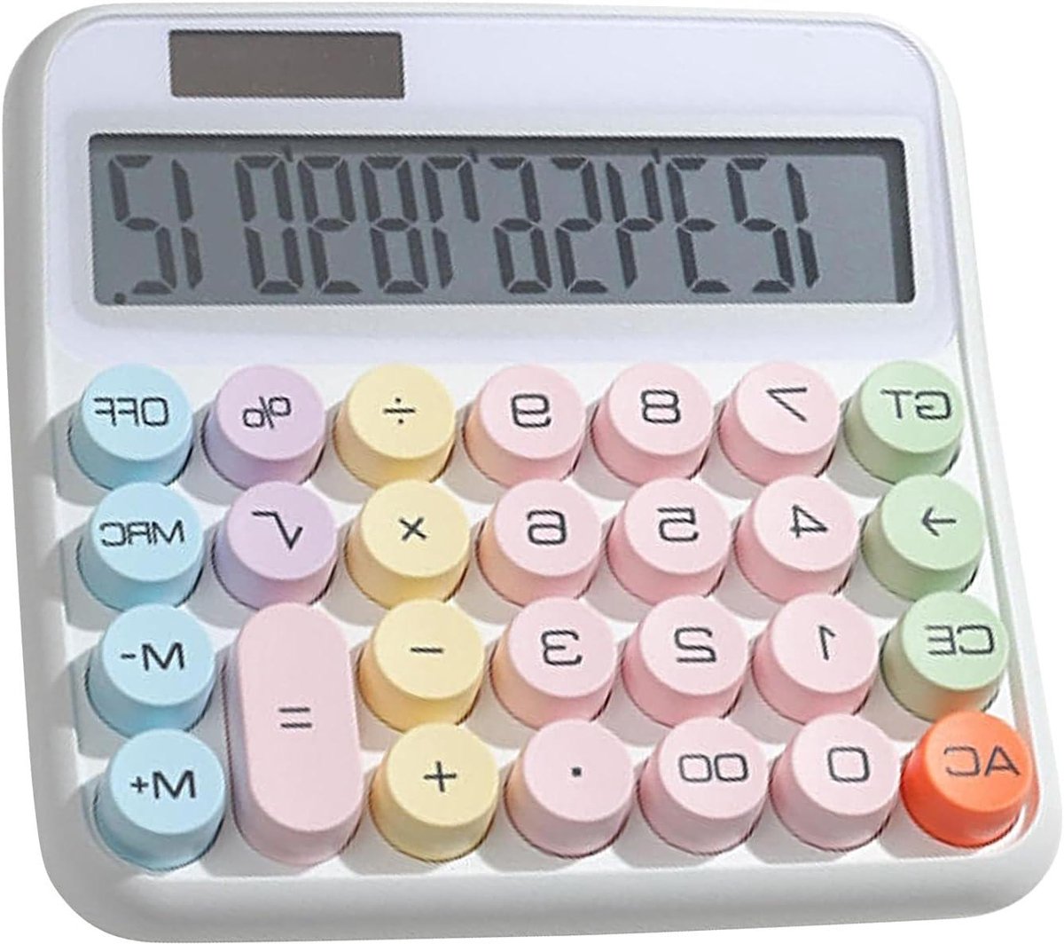 Bureaurekenmachine - Kantoor Calculator - Dagelijkse Berekeningen - 12 Cijferig Display - 16 x 15 cm - Wit