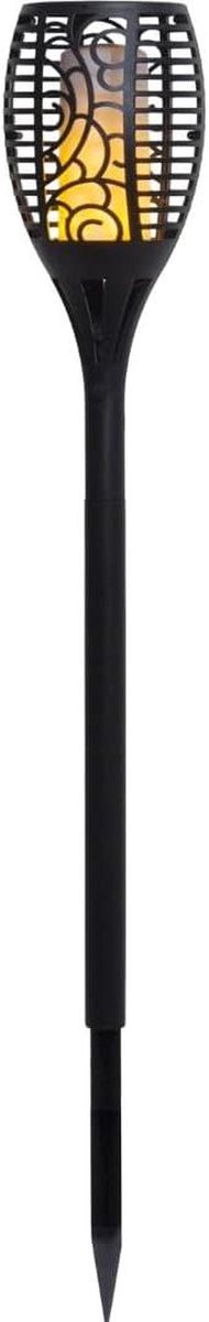 Zonne Fakkel - Tuinlamp Vlam - Buiten Verlichten - Automatische Sensor - 54 cm - Zwart