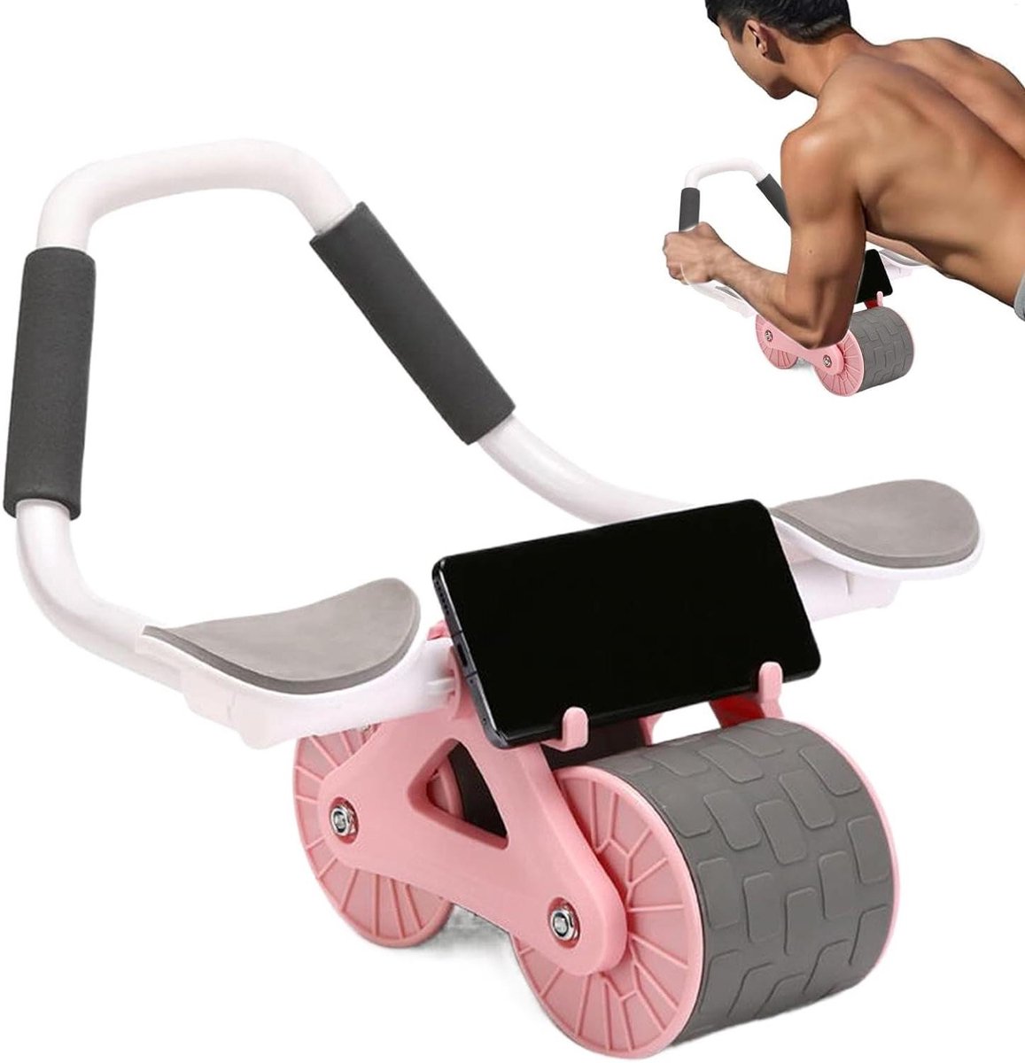 Buikspierroller - Core Trainer - Thuis Fitness - Verwijderbare Kern - 41.5 cm - Roze