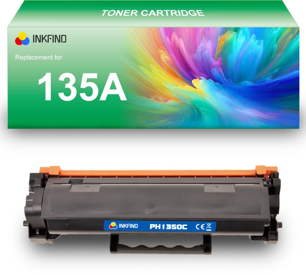 INKFIND 135A (W1350A) tonercartridge compatibel met HP 135A W1350A - 1-pack Zwart