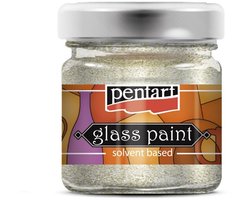 Pentart glasverf solvent basis 30 ml sparkling goud decoratie verf.