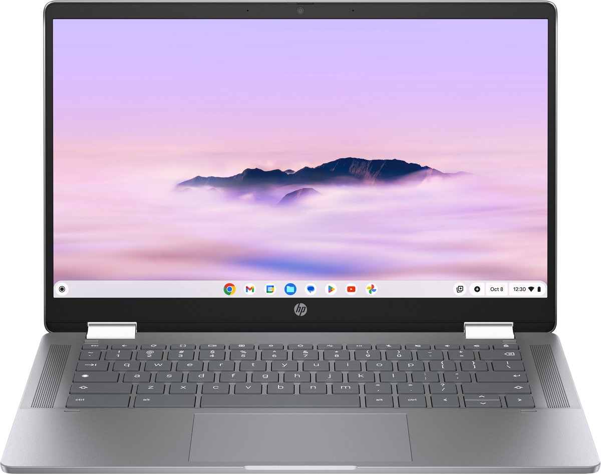 HP Chromebook x360 14b-cd0130ndx Intel® Core™ i3 i3-N305 35,6 cm (14") Touchscreen Full HD 8 GB LPDDR5-SDRAM Wi-Fi 6 (802.11ax) ChromeOS Zilver