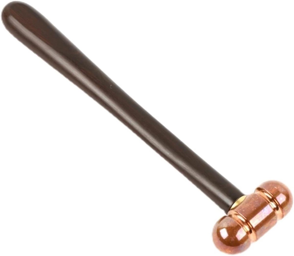 Massage Hamer - Kleine Hamer - Meridianen Kloppen - Koperen Kop - 180g - Houtkleur
