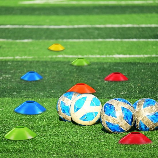 Voetbal Trainingskegels - Sport Pionnen Platte Kegels - Behendigheidstraining Markering - Lichtgewicht Ontwerp - 30 Stuks - Multicolor — afbeelding 4