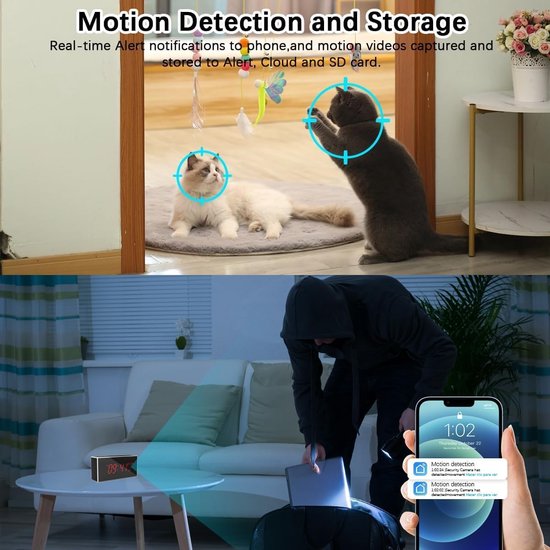 Cameraklok - Verborgen Camera Klok - Huis Beveiliging - 160 Graden Groothoek - Full HD 1080P - Zwart — afbeelding 4