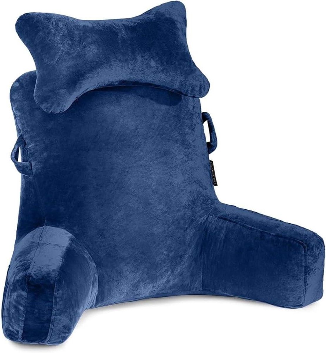 Leeskussen met nekrol - Lezen kussen bank - Ontspannen in bed - Afneembare nekrol - 65x46x28cm - Grijs