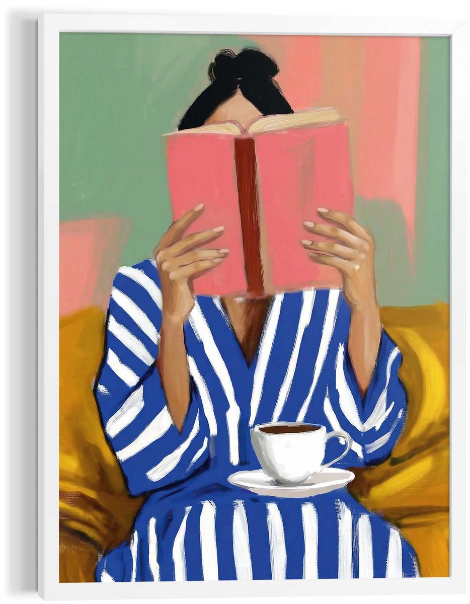 Schilderij Leesmoment - 70 x 50 - Hout - REINDERS