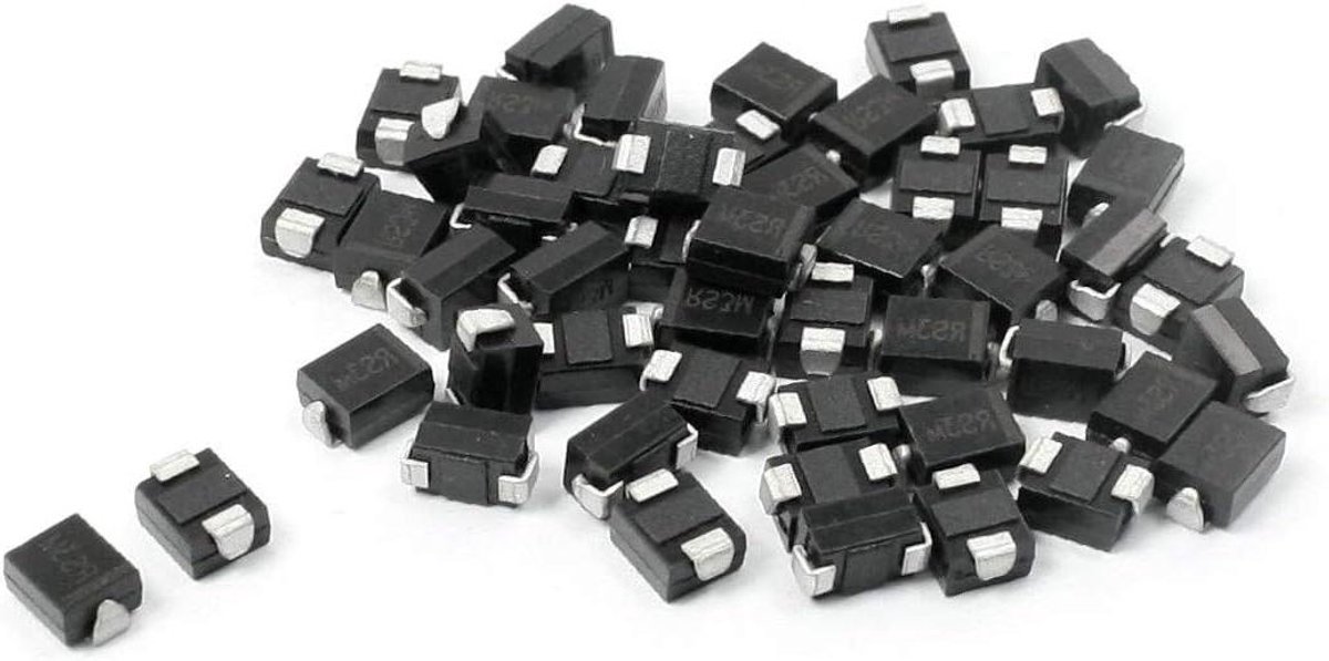 Gelijkrichterdiode Snel Herstel - Elektronische Component - Hoogfrequente Circuits - 1000V Spanning - 50 Stuks - Zwart Zilver
