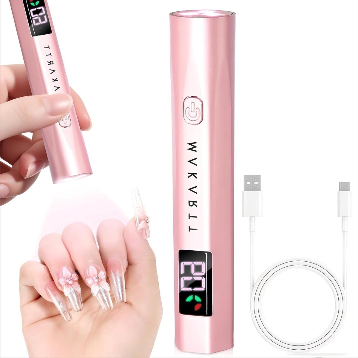 UV LED Nagellamp - Mini Nageldroger - Nagels Uitharden - Dubbele Lichtbron - 10 x 4 x 1.5 cm - Roze