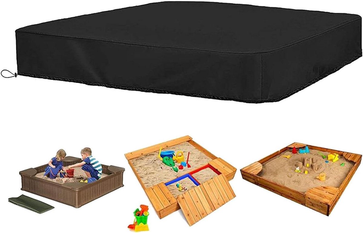 Zandbak Afdekking - Zandbak Deksel - Buiten Spelen - Waterdicht UV-bestendig - 150x150cm - Zwart