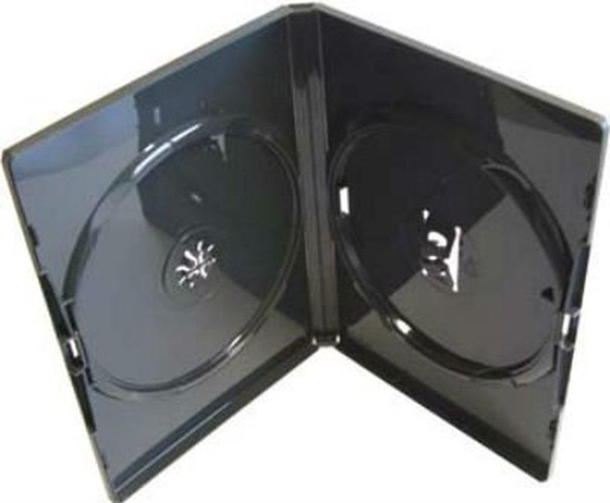 Dailygoods- DVD Hoes Hoogwaardige Dubbele Hoes - CD Hoes - DVD Case - Zwart - 14mm Breed - Inclusief Boeklet Clips