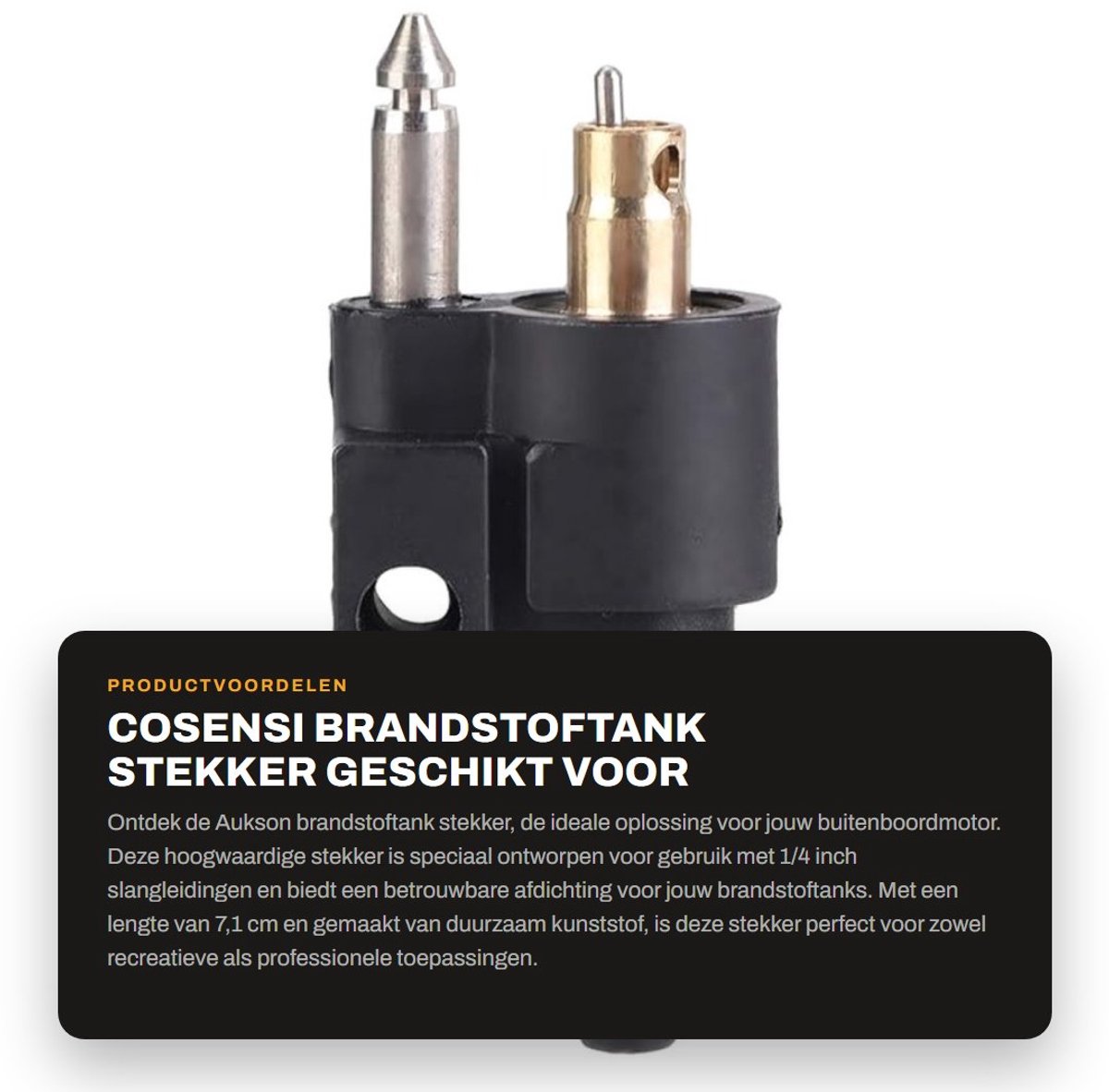 Dailygoods- Brandstoftank Stekker 1/4 Inch - Kunststof - Zwart - Buitenboordmotor - Afdichting - Hoogwaardige Materialen - Brandstofconnector