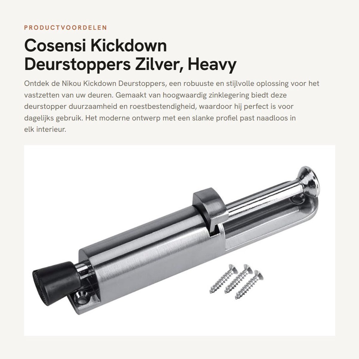 Dailygoods- Deurstoppers Zinklegering - Antislip Deurstopper - Schokbestendig Deurhouder - Verstelbaar Deurstopper - Robuuste Deurstopper - Hoogwaardige Materialen - Deurbeschermer