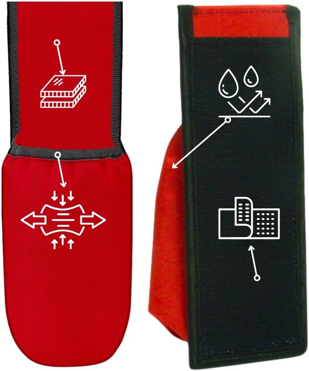Brandblusser Hoes - Veiligheidshouder - Voertuig Beveiliging - Klittenband Bevestiging - 1 kg - Rood