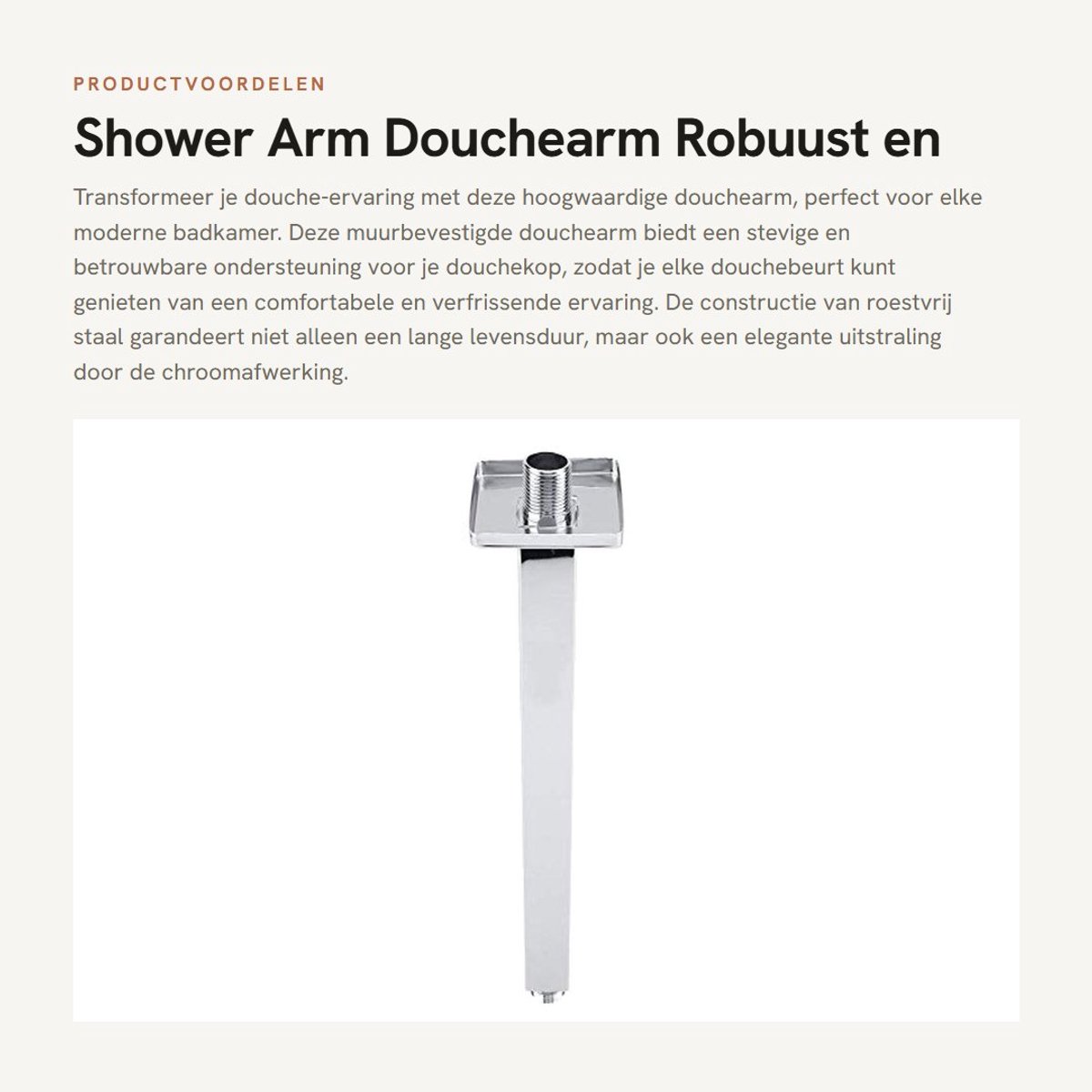 Cosensi- Douchearm RVS - Douchekop Beugel - Wandmontage - Corrosiebestendig - Ergonomisch Ontwerp - Eenvoudige Installatie