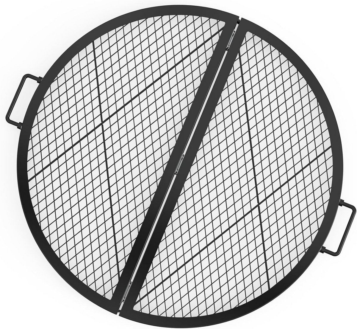 Vuurkorf Kookrooster - Opvouwbaar Grillrooster - Buiten Koken - X-Mark Stempel - 80 cm Diameter - Zwart