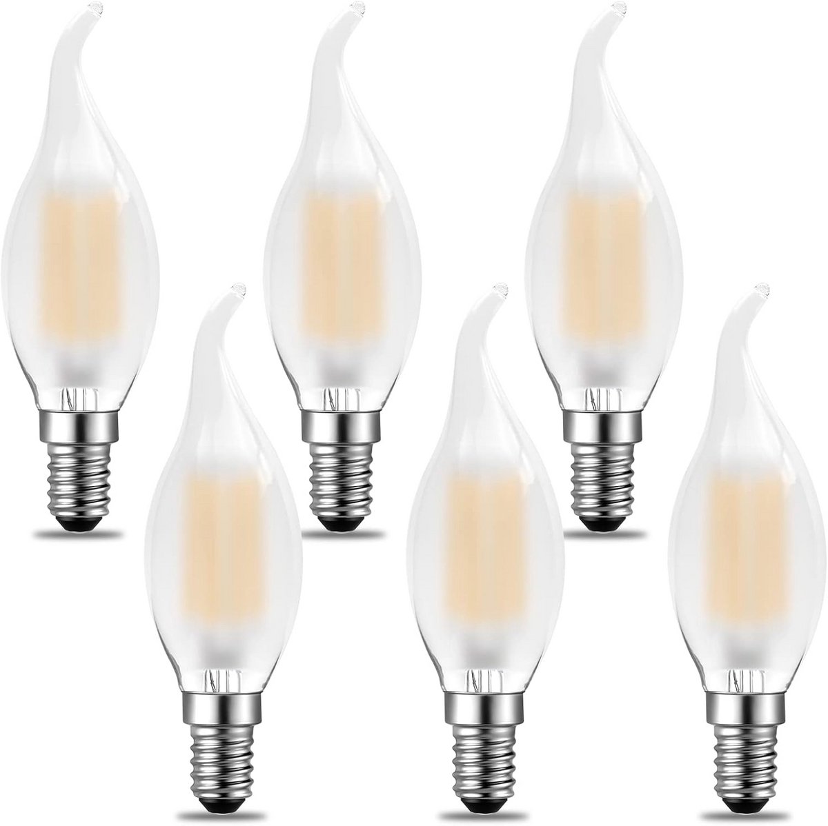 Kaarslamp LED - E14 Lamp - Sfeerverlichting Huis - Dimbare Filament - 4W 400lm - Warm Wit