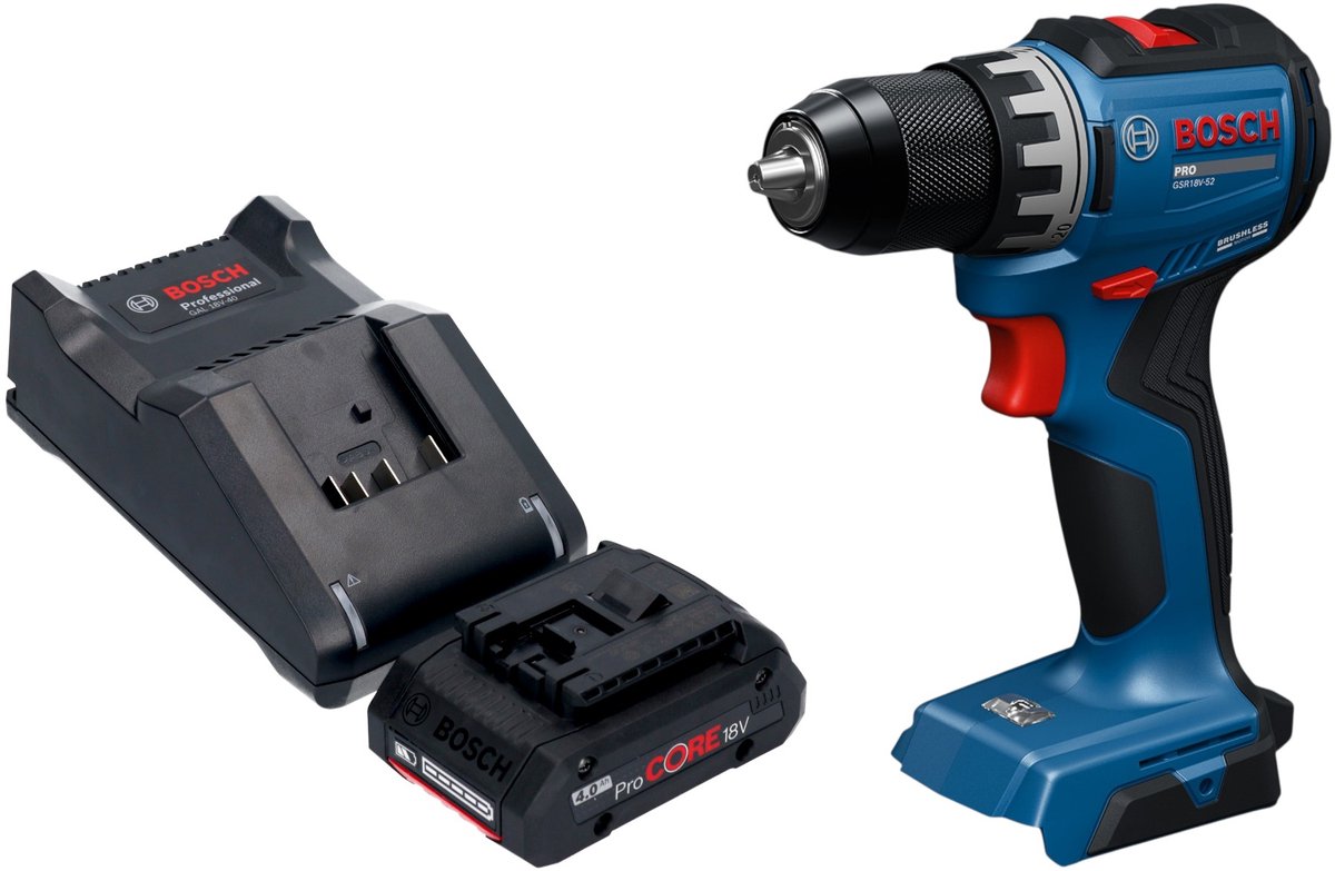 Bosch GSR 18V-52 Professional accuboormachine 18 V 70 Nm borstelloos + 1x ProCORE-accu 4,0 Ah + oplader