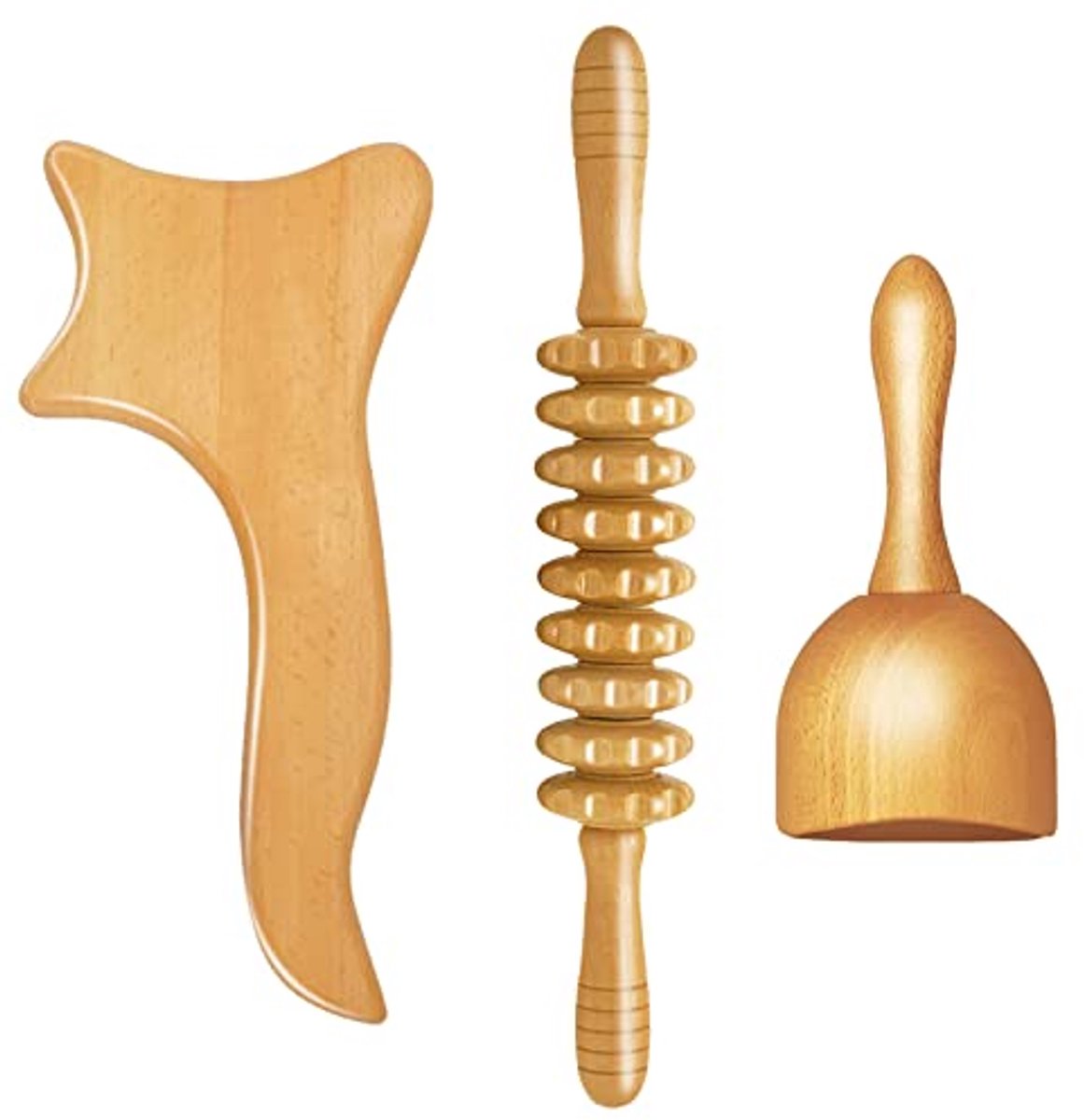 Maderotherapie set - Houten massage - Lichaamsvorming - 3-delig - 38 cm - Houtkleur