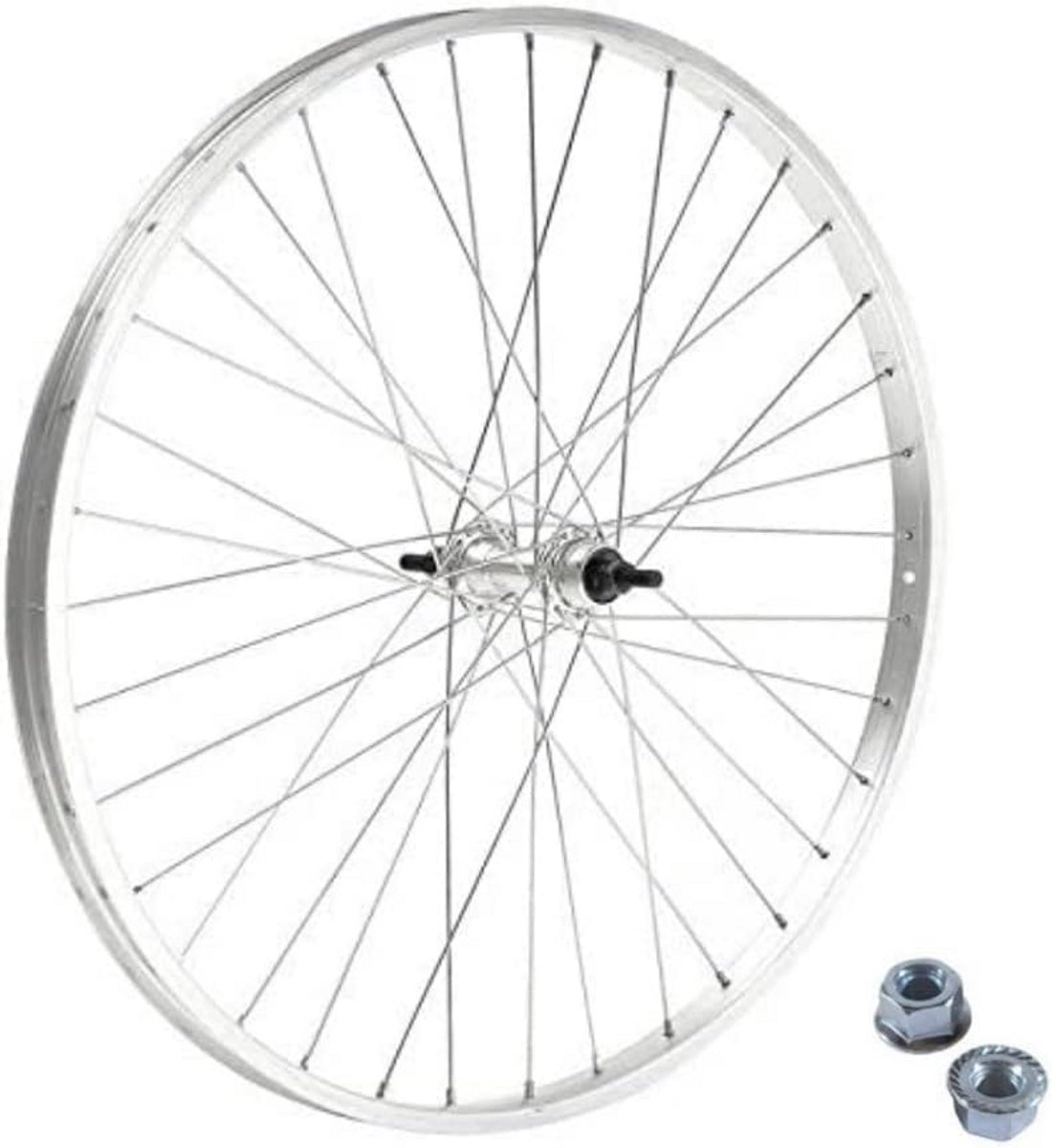 Achterwiel Fiets - Stadsfiets Wiel - Comfortabel Fietsen - Aluminium Velg Staal - 26 Inch - Zilver