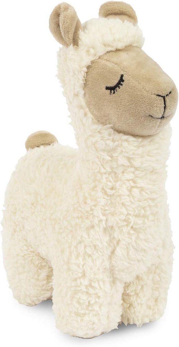 Knuffel Lama – Honden Speelgoed – Interactief Spelen – Gemaakt van gerecyclede materialen – Medium Formaat – Wit Bruin
