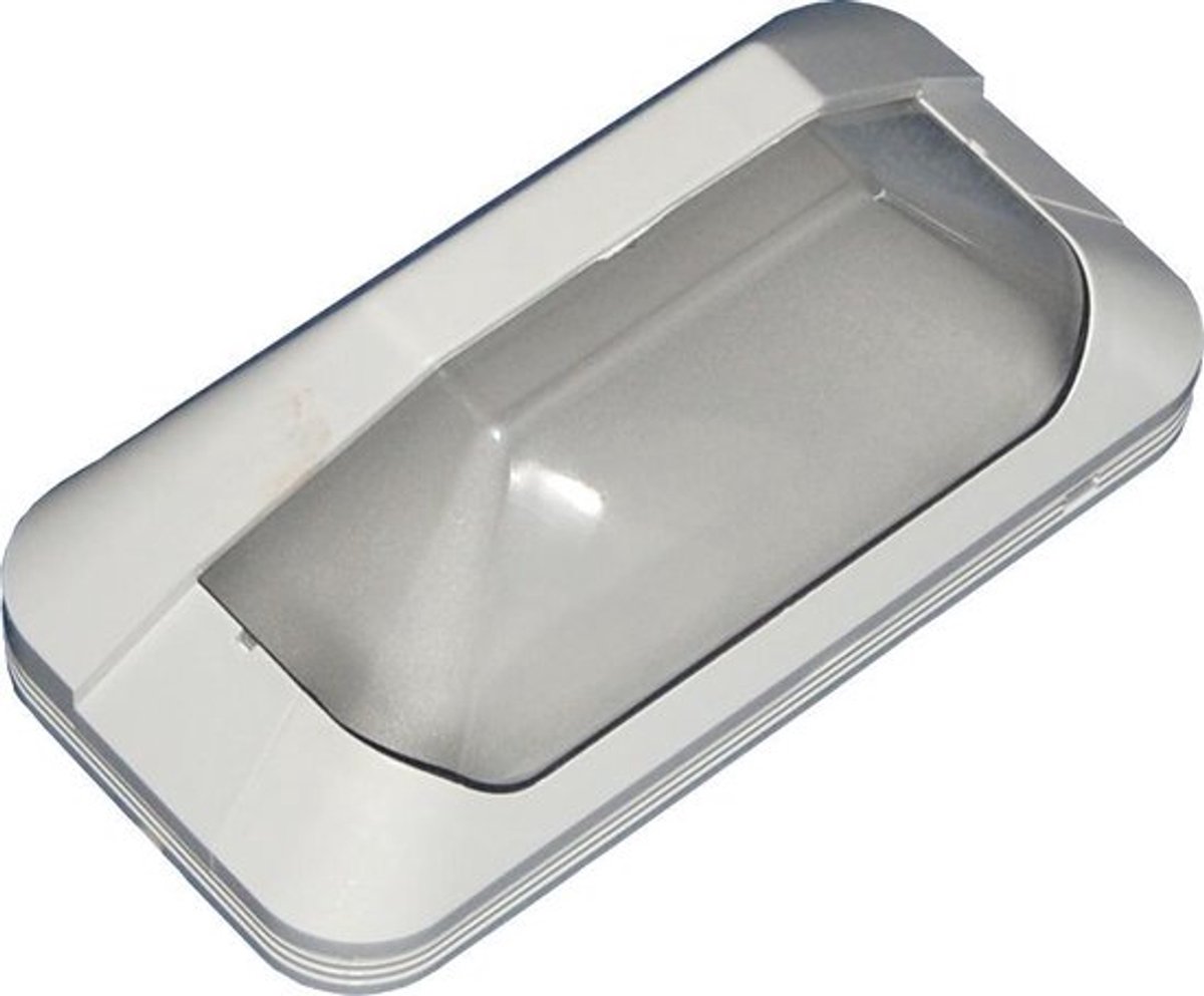 Buitenlamp Hufterproof PERLA LED 3,3 WATT met bewegingsmelder, opalen niet doorzichtige lichtkap en GRIJZE rand