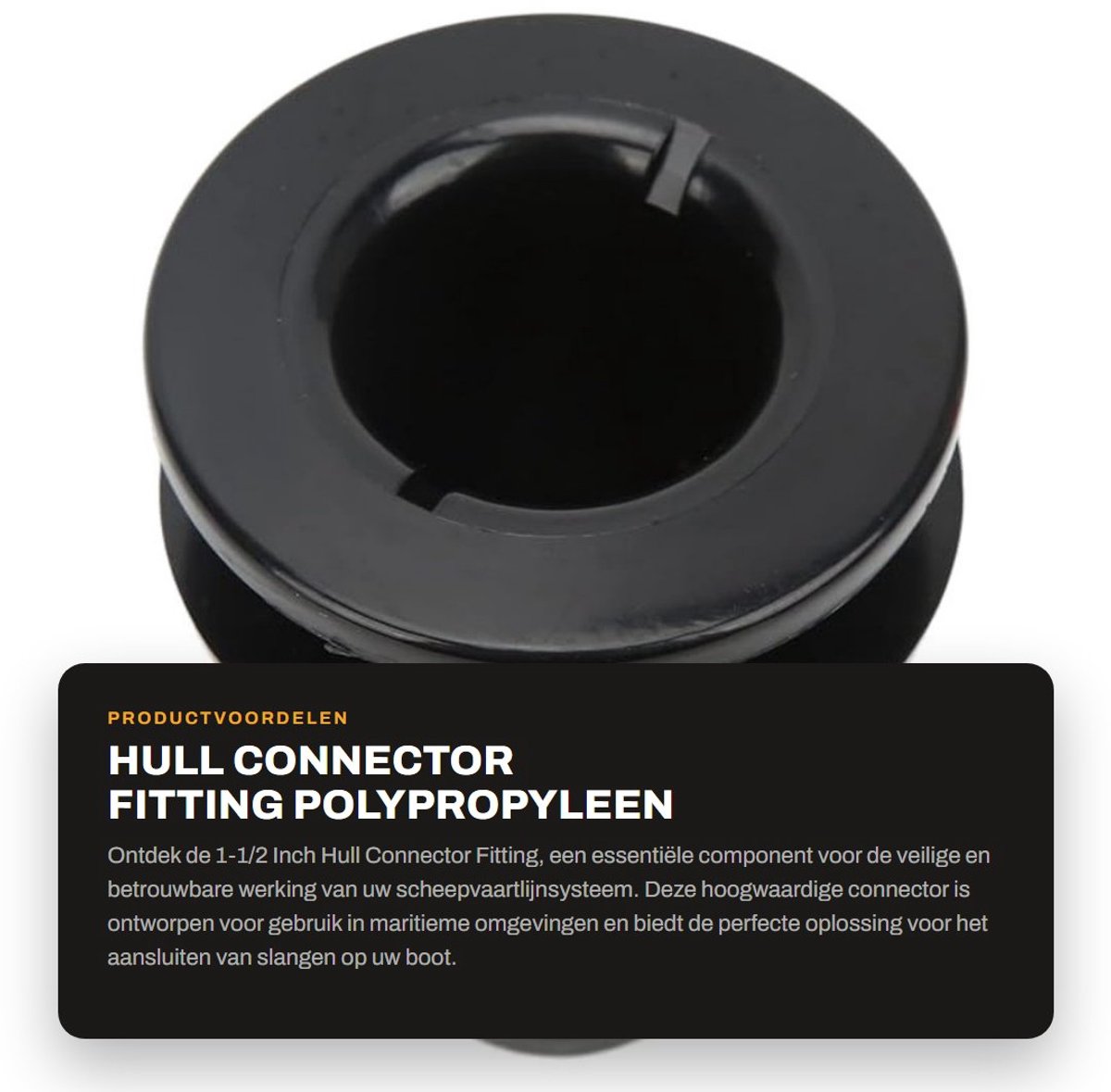 Dailygoods- Hull Connector 1-1/2 Inch - Doorvoerbeugel - ABS - Slangverbinding - Bootaccessoire - Schokbestendig - Eenvoudig te installeren - Doorvoerpunt