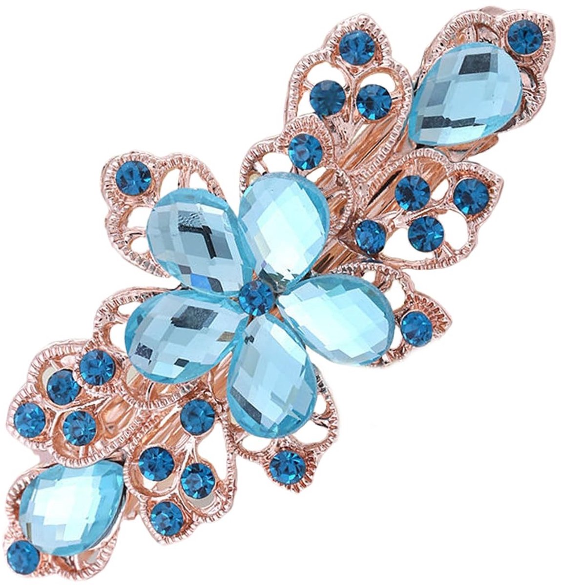 Dailygoods- Haarspeld met diamanten - Antislip Haarspelden - Bloem Haarclip - Elegant - Voor Dames/Meisjes - Hoogwaardig Materiaal - Bloemhaarclip